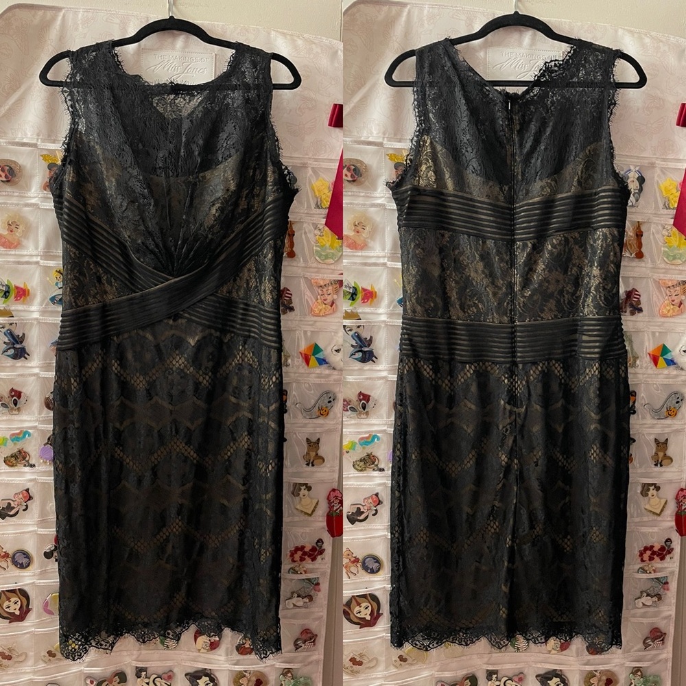 ⭐️2/$77⭐️Tadashi Shoji Lace Sheath Dress Sleeveless Party Cocktail
Black 14